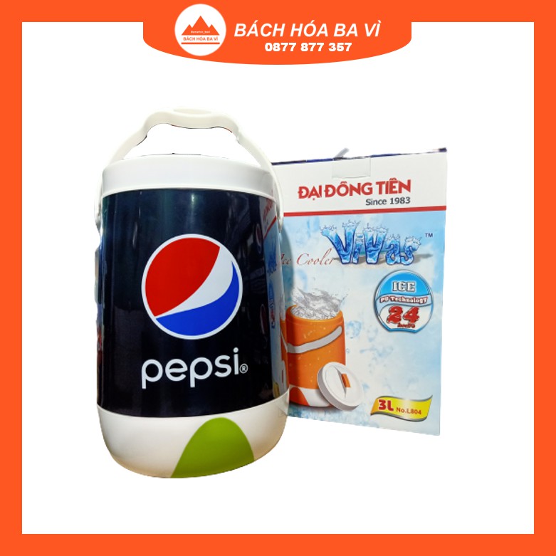 [Hàng Tặng] Thùng giữ nhiệt PEPSI Chanh Không Calo 3L, nhựa PP-TPE