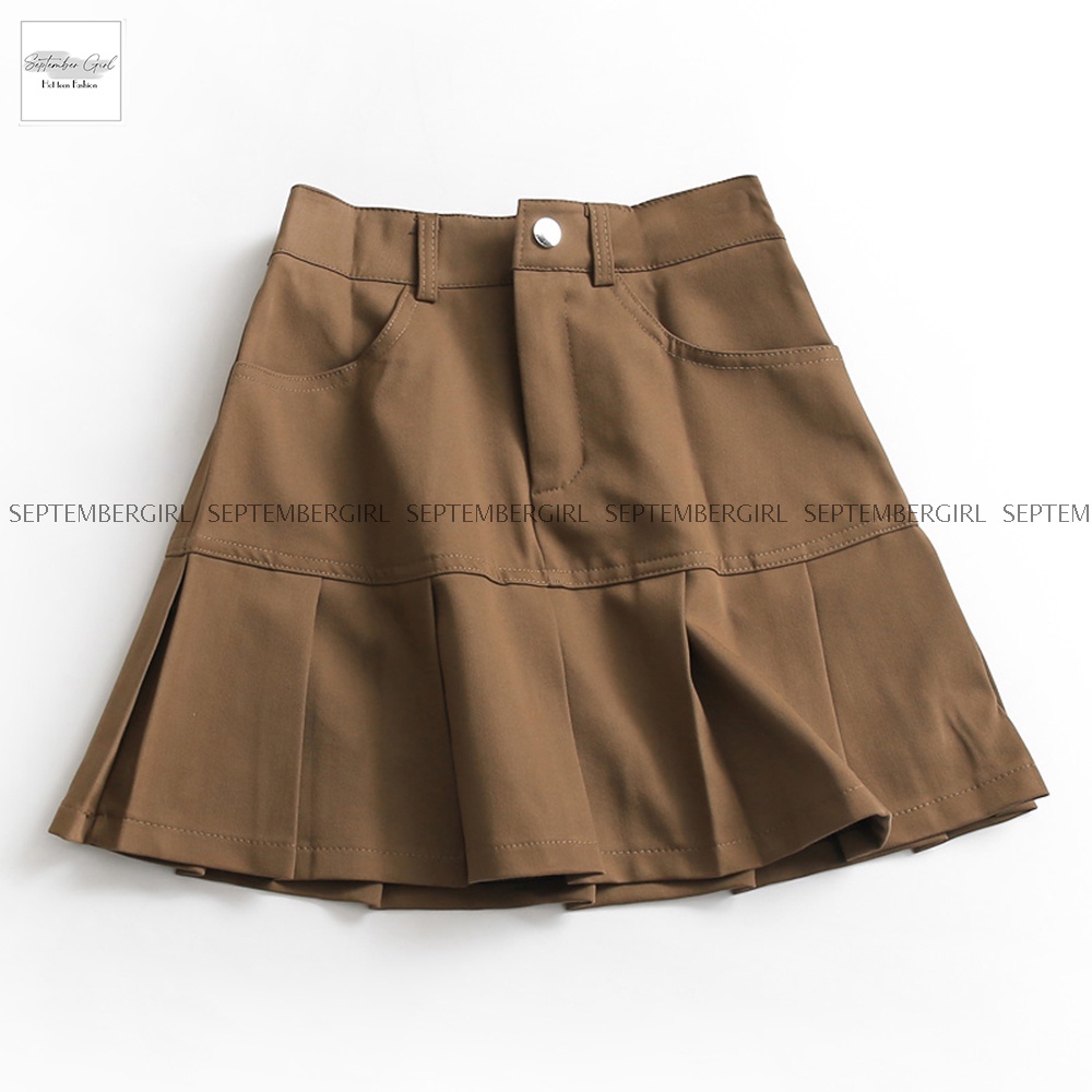 Chân Váy Ngắn Nữ Chất Kaki Dập Ly *FREESHIP* Thời Trang SEPTEMBERGIRL - WM SKIRT 001V2