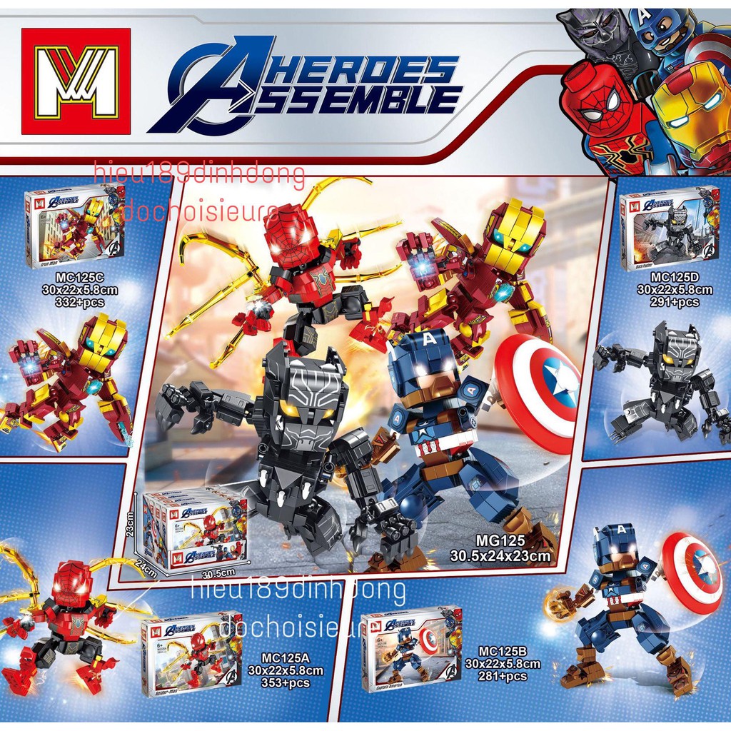 Lắp ráp xếp hình non Lego siêu anh hùng mg 125 : Người máy của các siêu anh hùng