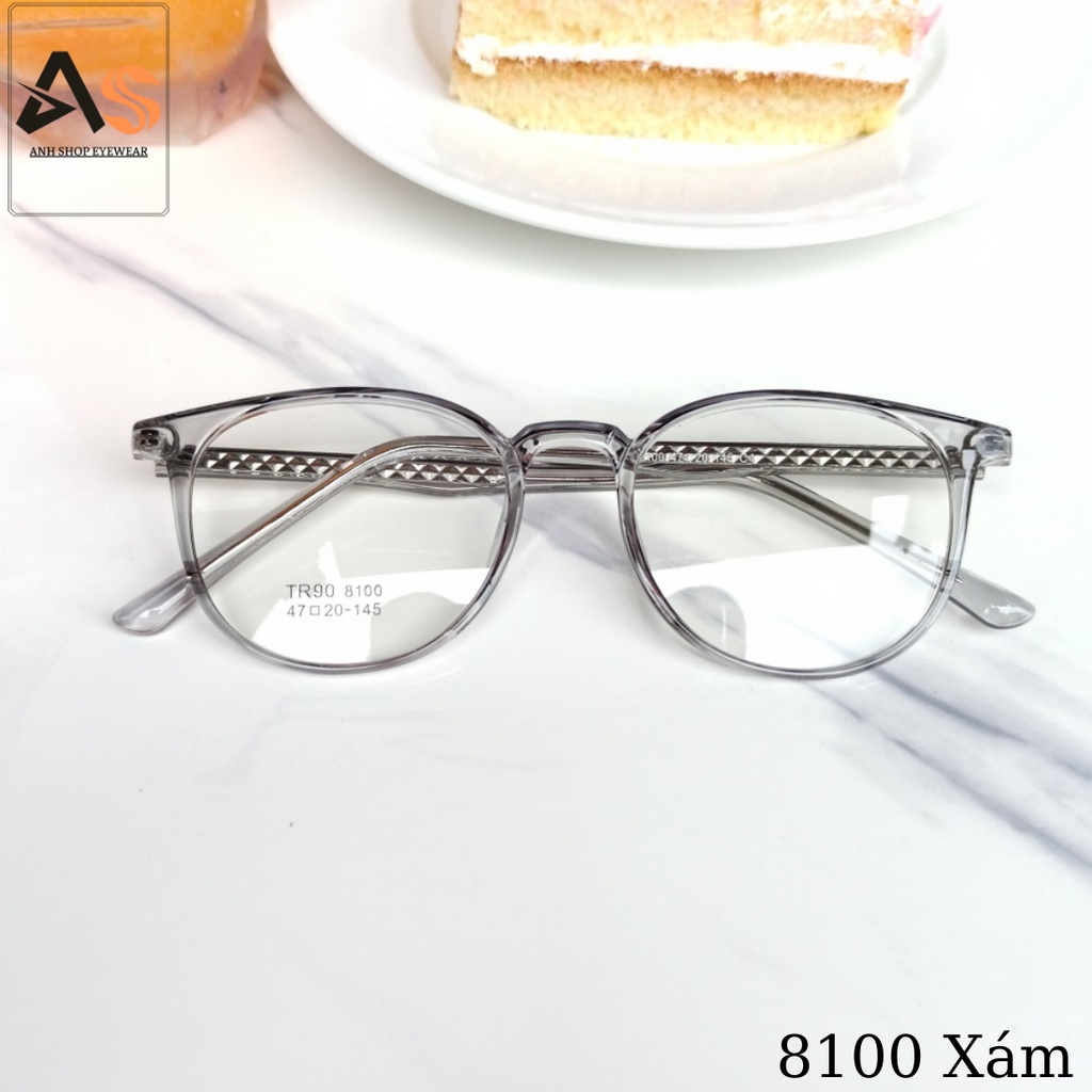 Kính tròn nhỏ nữ giới chất liệu nhựa lõi kim loại thời trang 8100