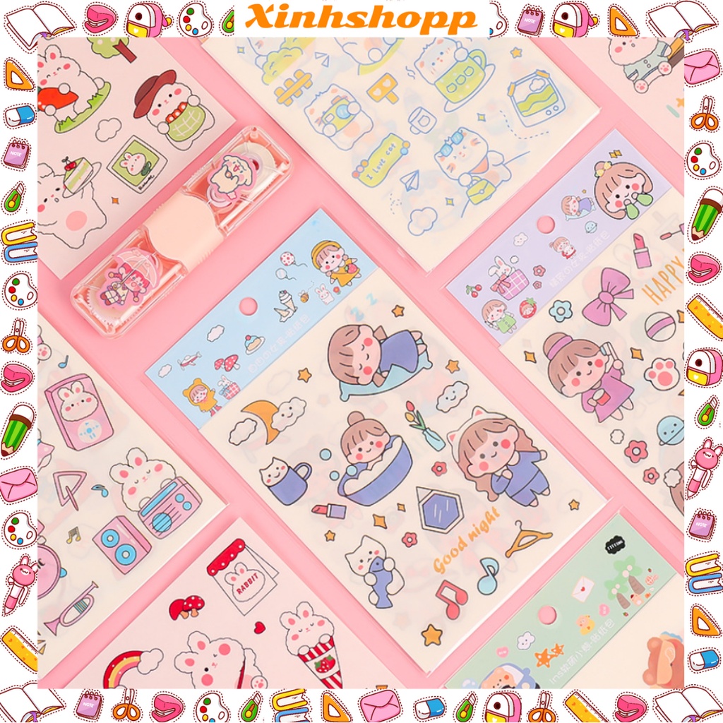 Set 4 Tấm Sticker Bé Gái Luho