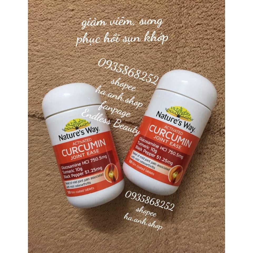 Viên Natures Way Curcumin Joint Ease Glucosamine Turmeric 50 viên