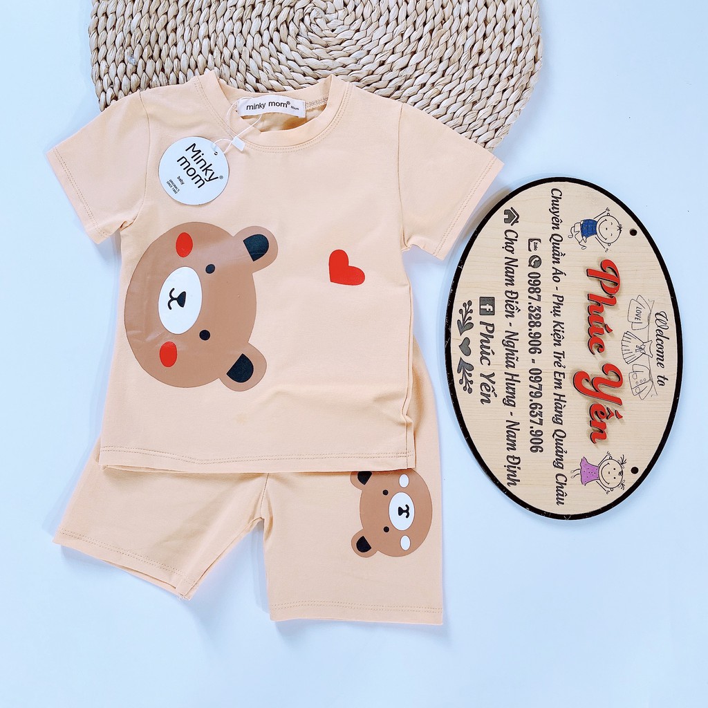 Sale !!! Bộ Cộc Tay Cotton 100 % Hàng Minky Mom Họa Tiết Gấu Vàng- Hổ Cho Bé (Sz  từ 8-18kg) (1444) Shop Phúc Yến