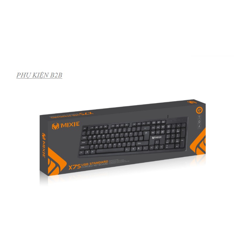 Bàn phím máy tính MIXIE X7S phiên bản mới nhất 2021, bàn phím gaming có dây, mỏng nhẹ, bấm êm