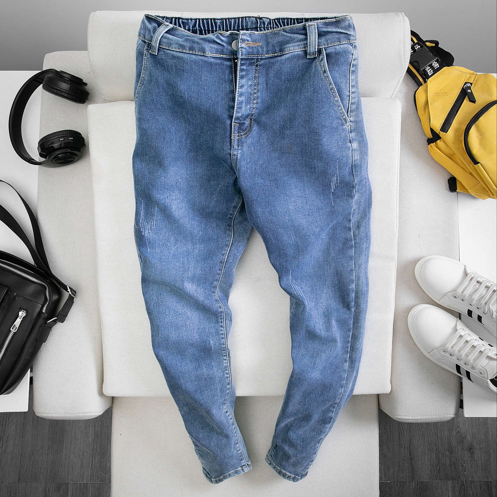 Quần JEAN cạp nửa chun kết hợp cùng khuy form slim QJ552 | BigBuy360 - bigbuy360.vn