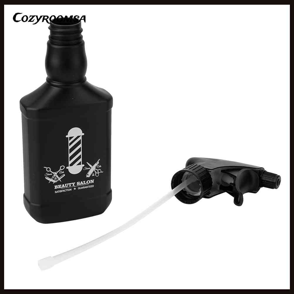 1 Bình Xịt Nước Bằng Nhựa Màu Đen Nhám Dạng Xoay Dùng Trong Tiệm Cắt Tóc