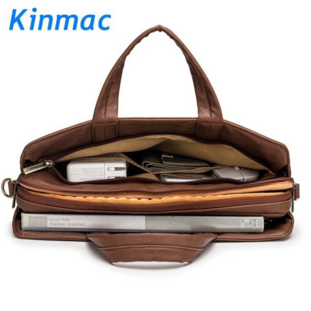(Ảnh thật+Clip) Túi da đựng laptop, macbook sang trọng chính hãng KINMAC. Túi chống chống, chống nước cao cấp