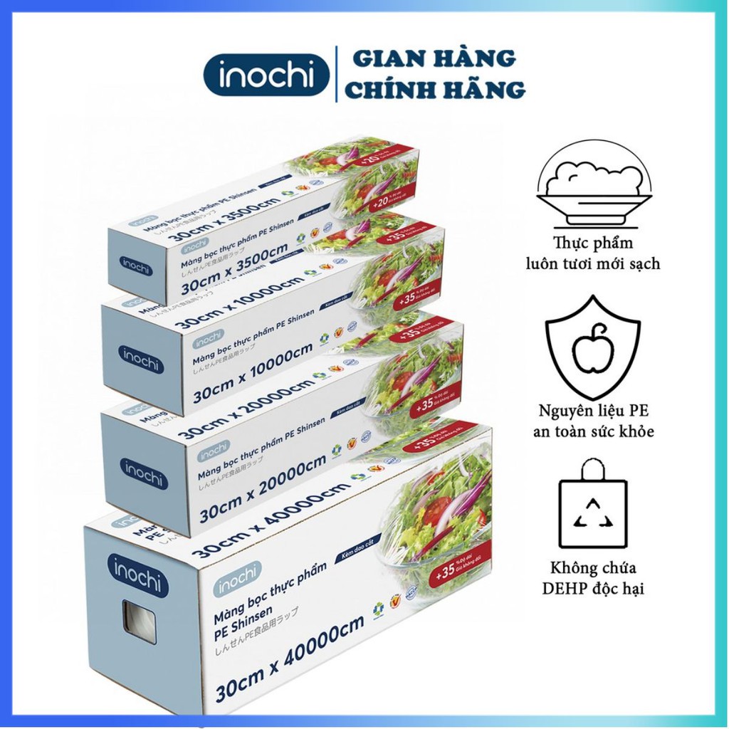 Màng bọc thực phẩm inochi -PE Shinsen  giúp bảo quản thực phẩm an toàn tiện lợi