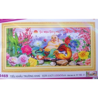 Tranh thêu chữ thập Phật di lặc LV3469