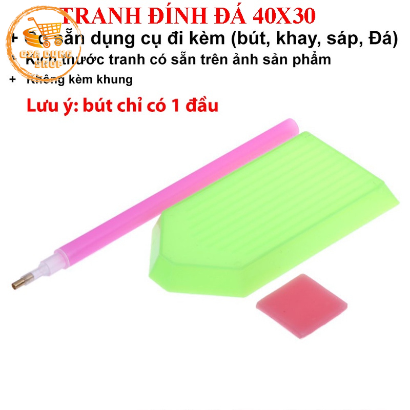 Tranh Đính Đá Tự Hoàn Thành Kích Thước 40x30cm Tranh Gắn Đá DIY
