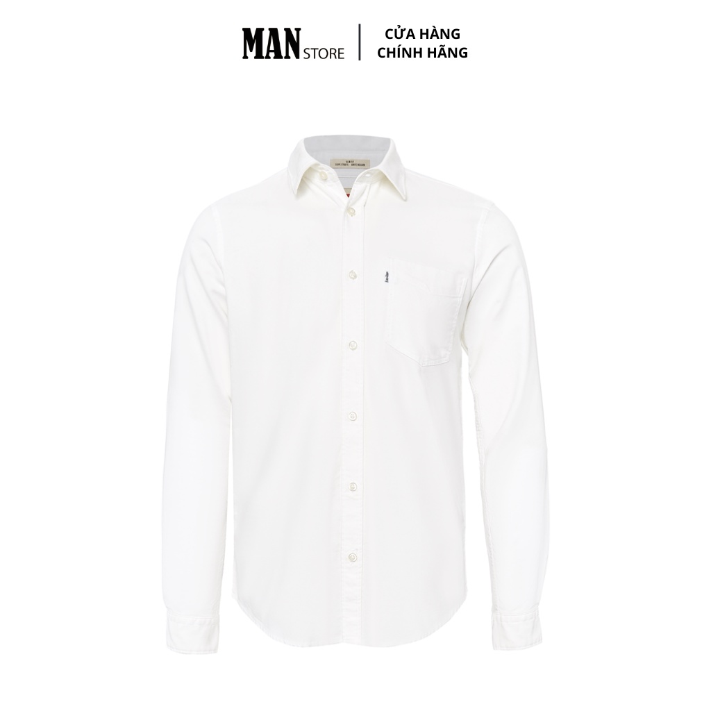 Áo sơmi nam tay dài Levi's, sơ mi nam dài tay trơn basic, vải cotton oxford thoáng mát, form slim fit