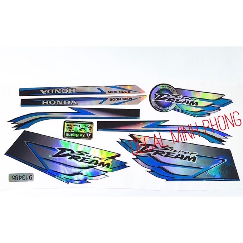 Tem xe Dream 7 màu hình cánh chim