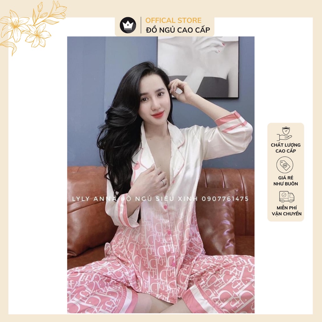Đồ bộ pijama Dior gấu lụa Latin Cao Cấp,thiết kế siêu dễ thương,chất vải mềm mịn | BigBuy360 - bigbuy360.vn