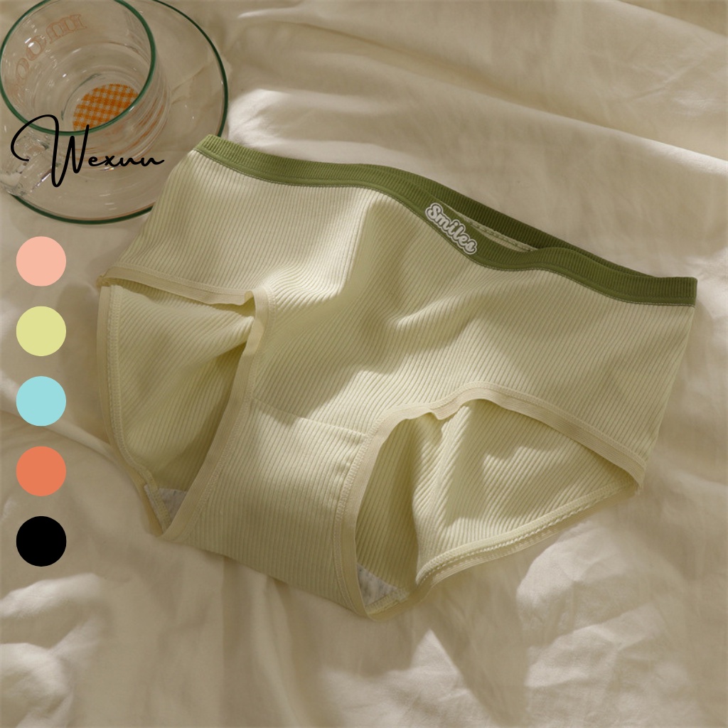 Quần lót nữ Wexuu Design vải cotton siêu mềm mại, mát lạnh phối viền chữ ngọt ngào nữ tính -QC115