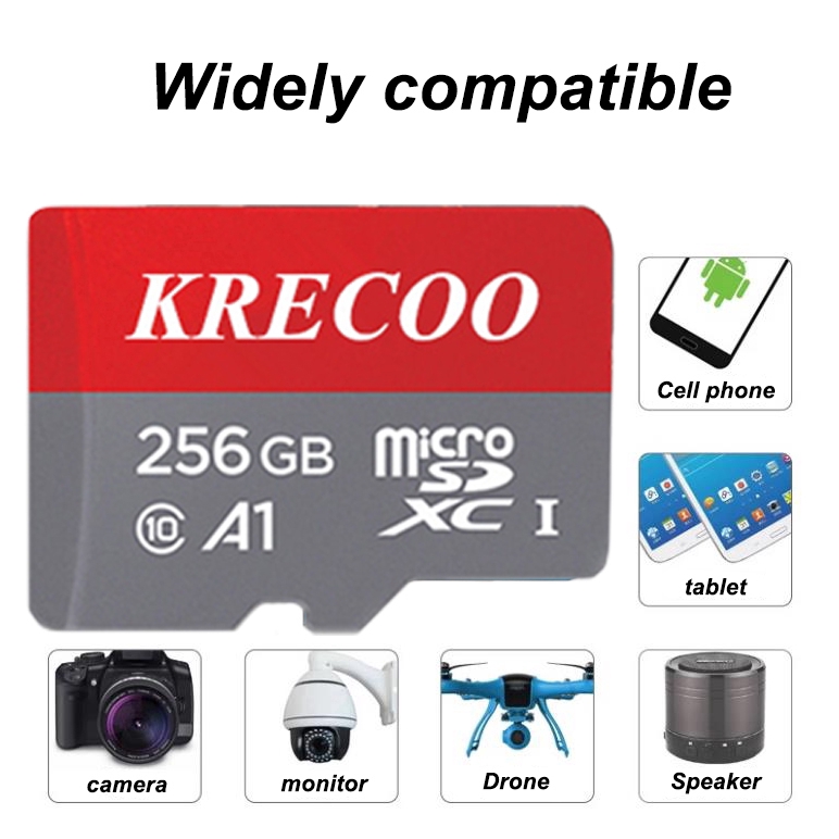 Thẻ Nhớ Micro SD KRECOO 256GB Class10 Mini SD + đầu đọc