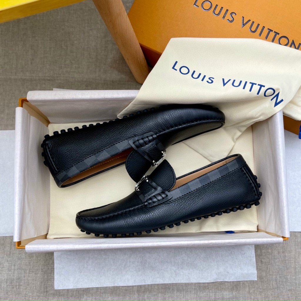 Giày Moca ☀ FULLBOX BILL TÚI ☀ Louis Vuitton da bò viền caro fullbox [ Dota ]