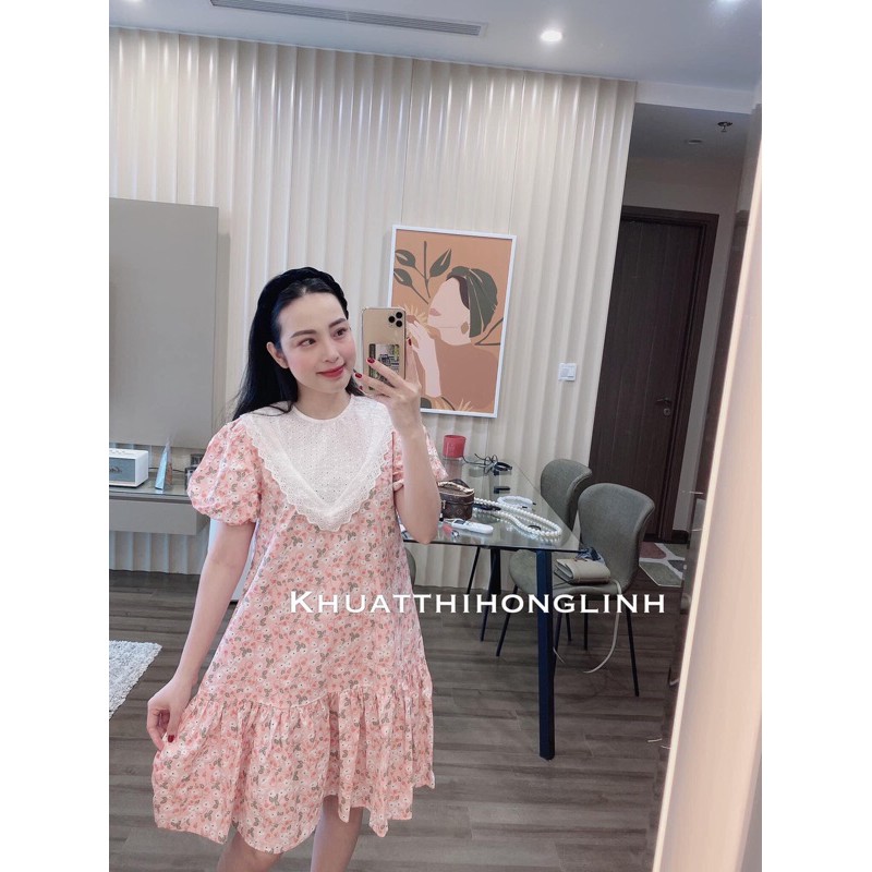 VÁY HOA PHỐI CỔ BÈO TRẮNG 🆘HOT HIT❌