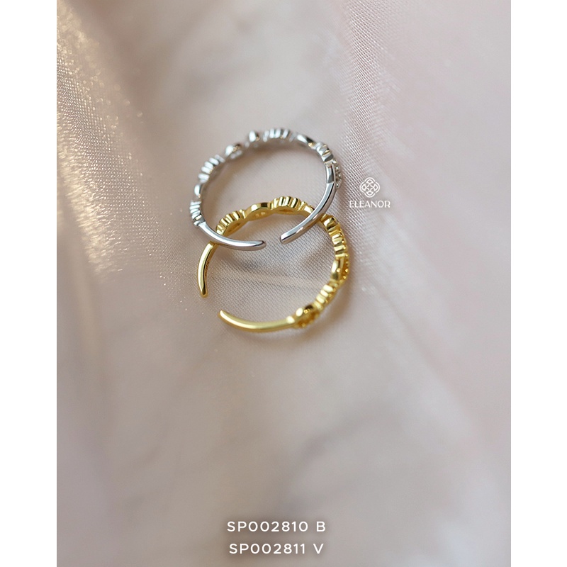 Nhẫn Bạc Nữ Eleanor 2 Màu Phong Cách Vintage Đính Pha Lê Sang Trọng