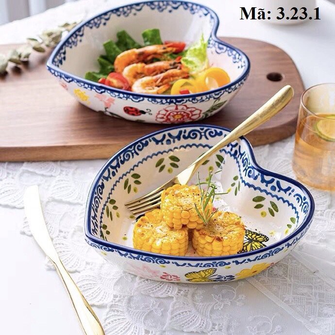 Bộ sưu tập bát đĩa sứ họa tiết hoa xanh, bát sứ cao cấp, đĩa sứ decor, khay nướng, phụ kiện bàn ăn:3.7.14