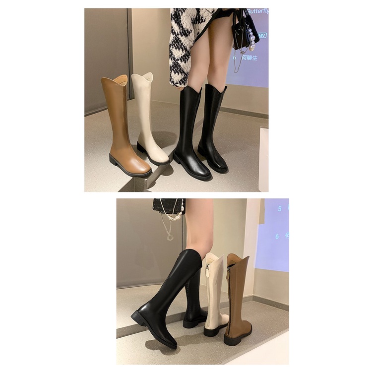 (ORDER) Bốt đùi da mềm vát cổ kéo khóa sau 3,5cm BIG SIZE 35-42 | BigBuy360 - bigbuy360.vn
