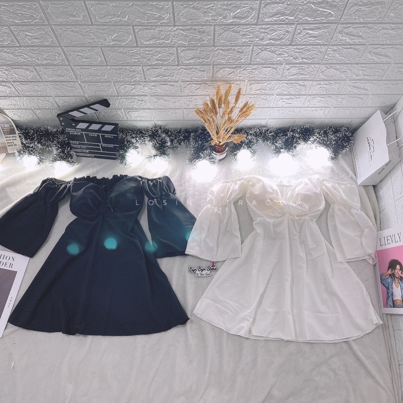 Áo kiểu tiểu thư tay bồng rút có mút ngực phong cách SUNA FASHION