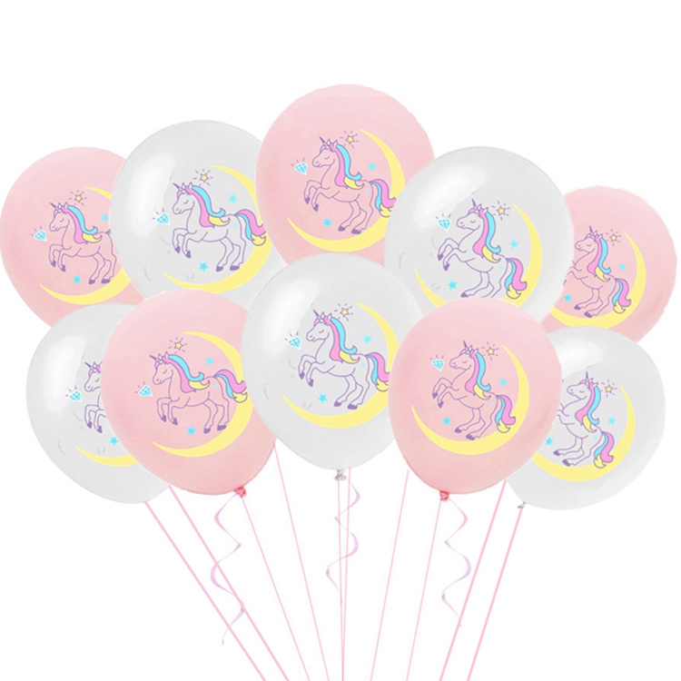 Set 15 Bong Bóng 12 inch Hình Kỳ Lân Trang Trí Tiệc Sinh Nhật