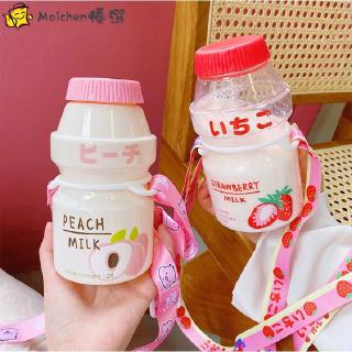 Ưu tiên Nhật Bản Hàn Quốc Hoạt Hình Dễ Thương Cốc Nước Đơn Giản Sữa Dâu Cốc Nước Nhựa Chống Sốc Đơn Giản In Hình Trái Cây Dung Tích Lớn Di Động Mang Ra Cốc Nước Hoạt Hình Cốc Sesame Street Snoopy Dây Đeo