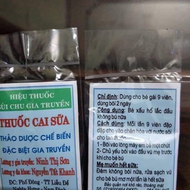 Thuốc cai sữa gia truyền