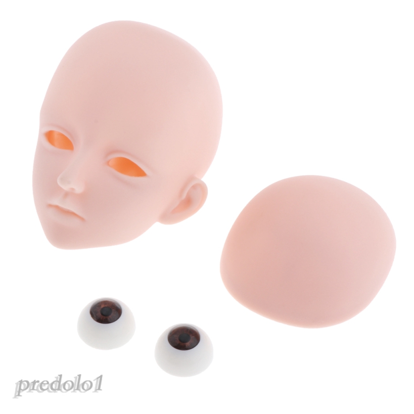 1/3 Doll Makeup Head Mold with 4D Eyes Parts Doll Making Repair Flesh-color