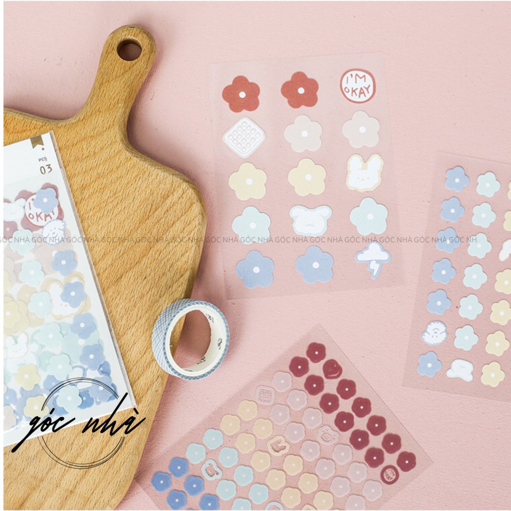 STICKER Chấm Hoạ tiết Cute Trái Tim Emotion Màu Pastel Decor Bullet Journal Dán Tường Xinh Xắn | Góc Nhà gocnha ST036