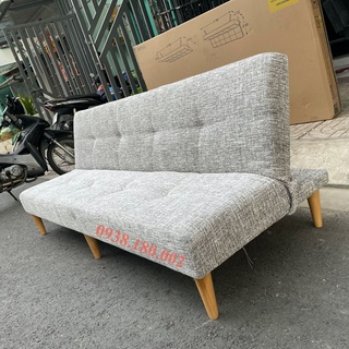 Sofa bed chân gỗ dài 1m8 màu trắng xám