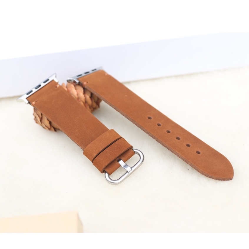 Dây Da Thay Thế Dành Cho Đồng Hồ Thông Minh AW Da Bò Sáp Handmade
