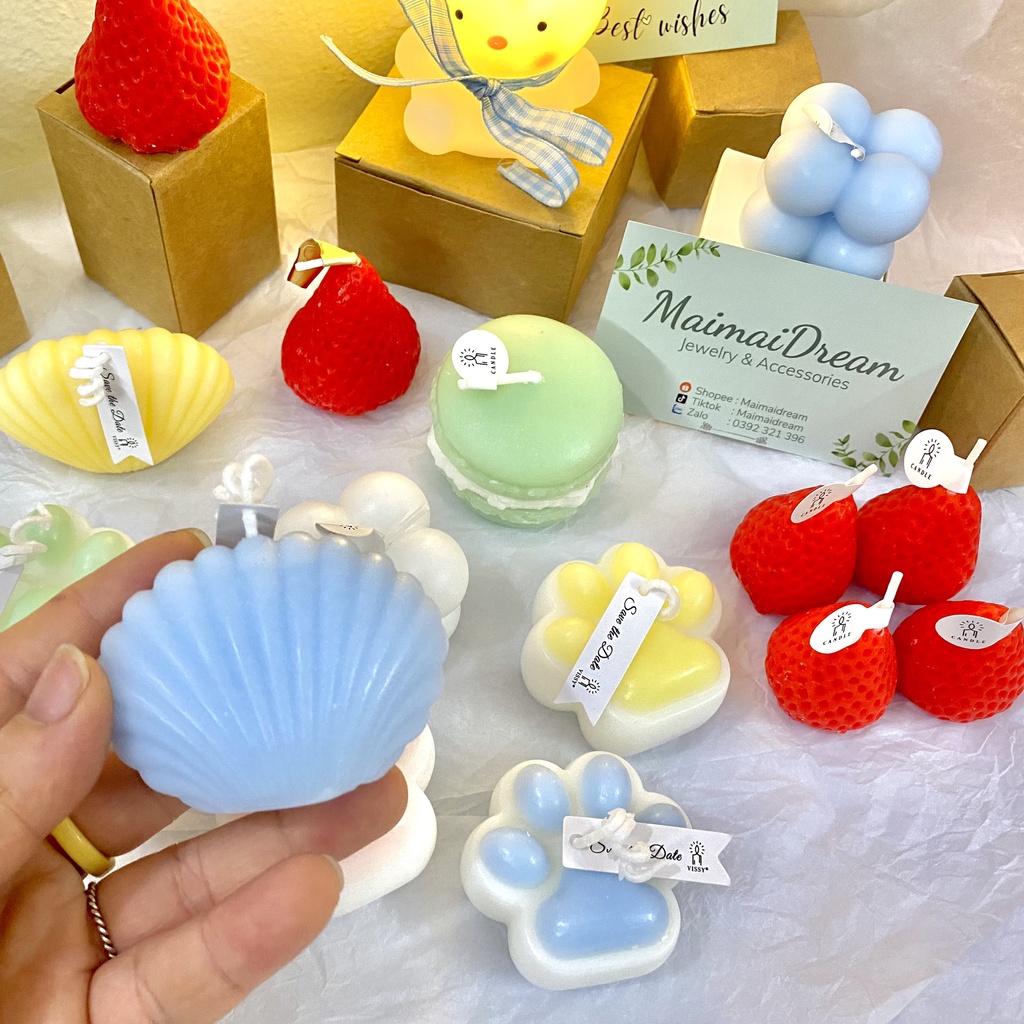 Nến thơm mini để bàn, nến trang trí decor phong cách Hàn Quốc giúp thư giãn, candles decor