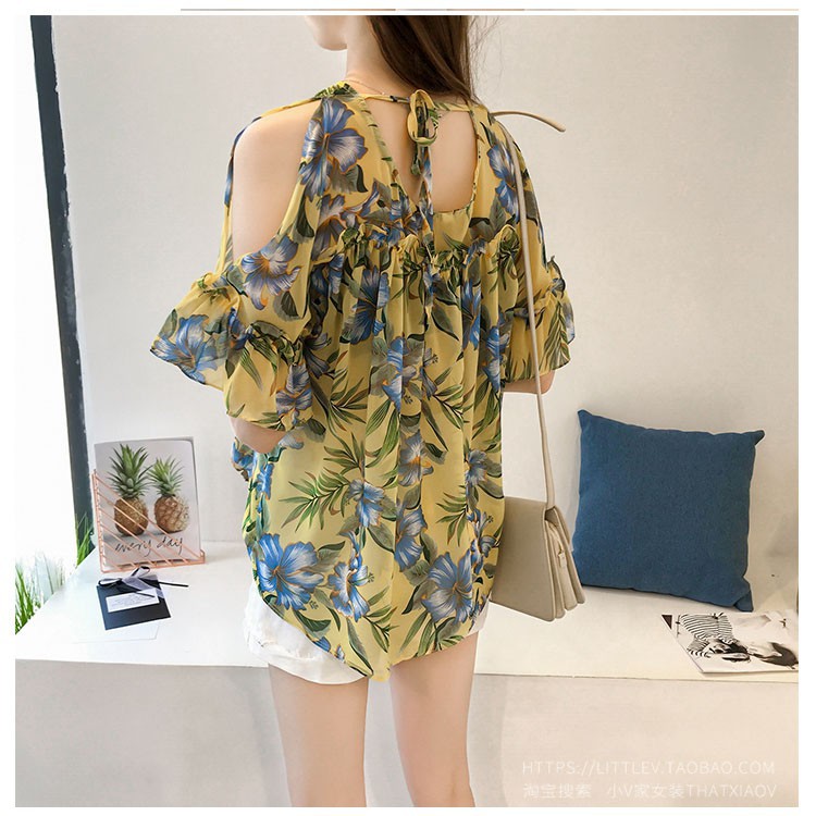 Áo Voan Hoa Cổ Chữ V Plus Size C2982