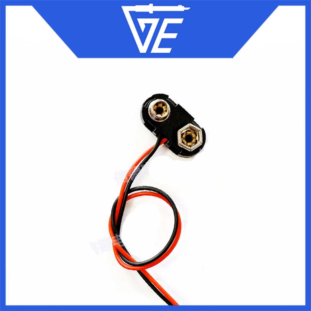 Đầu nối giao diện nút pin 9V / pin 9V / phích cắm nguồn DC có dây chì / nắp pin vuông 9V