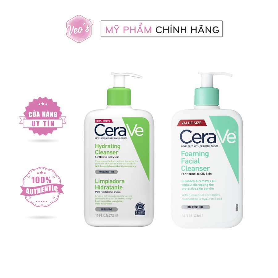 Sữa rửa mặt CeraVe dịu nhẹ làm sạch da 473ml