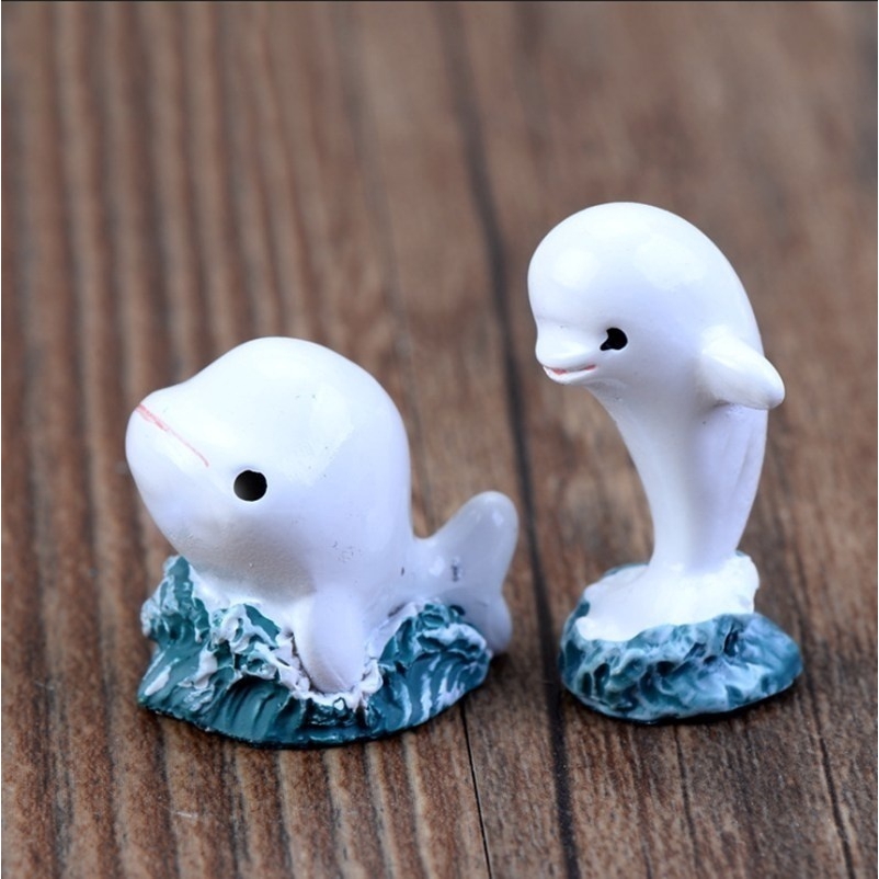 Set 2 Cá Heo Trắng Trang Trí Sân Vườn