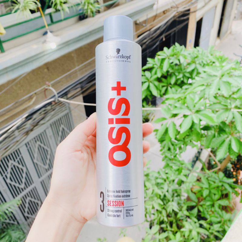 Keo xịt giữ nếp kiểu tóc rất cứng OSIS+ 3 SESSION, Gôm xịt tóc giữ nếp cứng Schwarzkopf Extreme Hold Hairspray 300ml