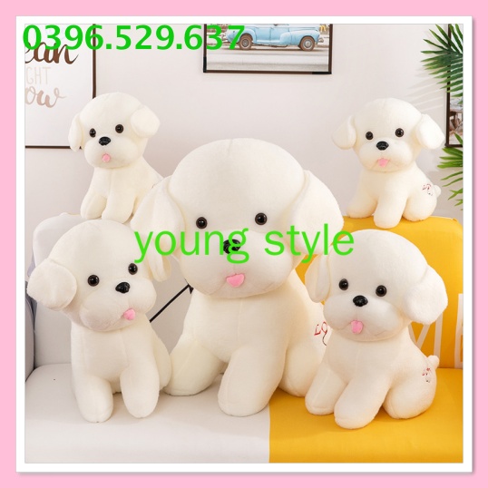 Gấu bông teddy bear Chó bông tuyết, thú nhồi bông chó bông tuyết cực dễ thương