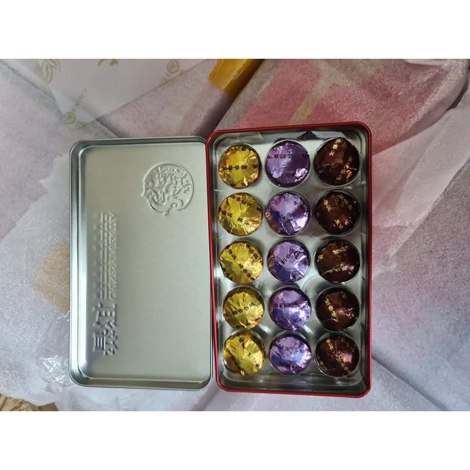 TRÀ PHỔ NHĨ Vân Nam Hộp Quà tặng sang trọng 15 bánh Mix 3 vị - Thơm Ngon bổ dưỡng | BigBuy360 - bigbuy360.vn