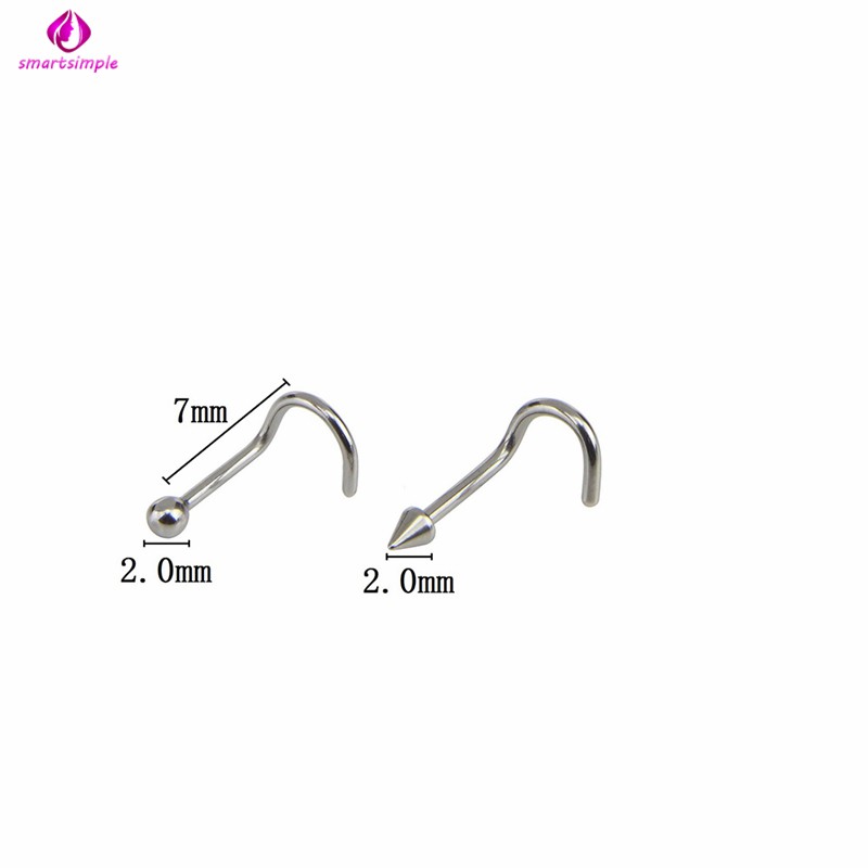 Bộ 22 Khuyên Mũi Hình Chữ C Bằng Thép Không Gỉ 7 Kích Cỡ Khác Nhau