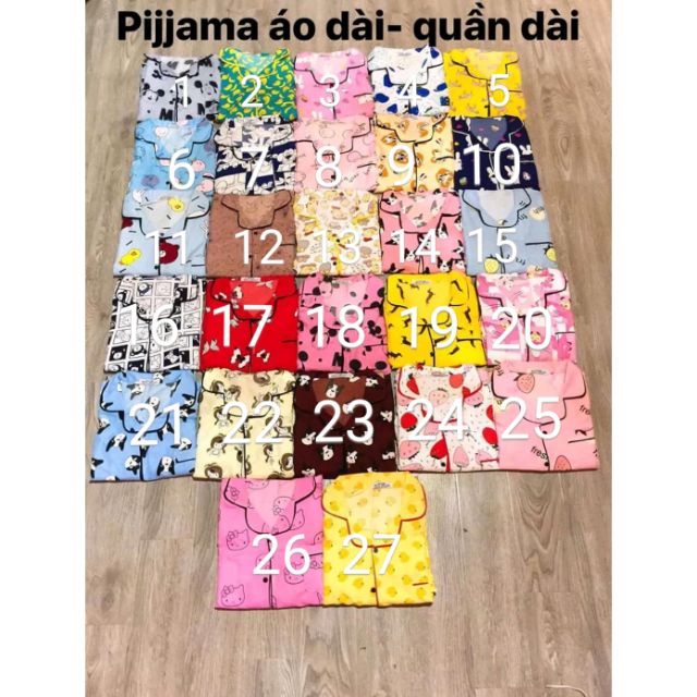 Pijama dài tay quần dài vải thô thái loại 1 . Tất cả đều là ảnh thật khách nhé