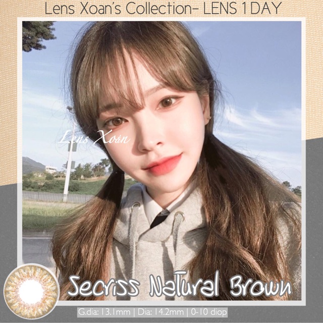 KÍNH ÁP TRÒNG 1 NGÀY SECRISS NATURAL BROWN CỦA OLENS: LENS 1 DAY NÂU HỔ PHÁCH VÂN THU HÚT | LENS XOẮN