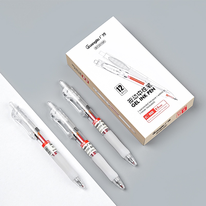 Bút bi nước Guangbo 0.5mm xanh, đen, đỏ B72015M/ B72015R/ B72015D