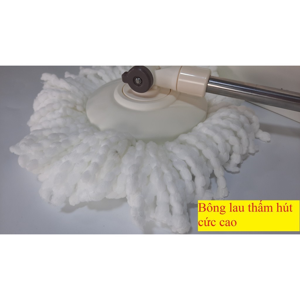 Bộ lau nhà lớn Lock&amp;Lock Dual Bucket Spin Mop ETM478