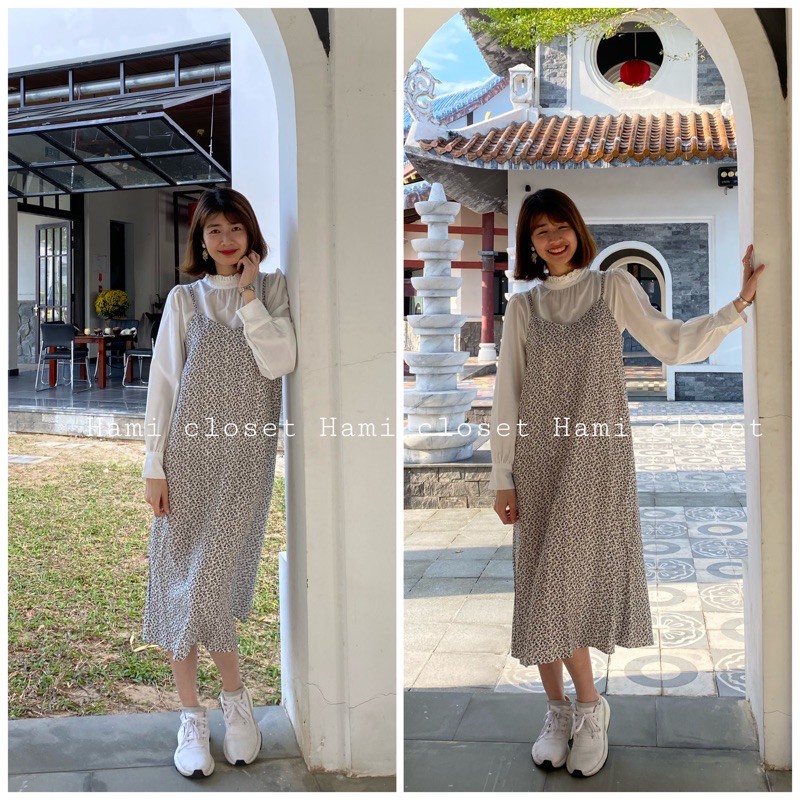 váy yếm hai dây hoa nhí hàn quốc chất đẹp váy yếm ulzzang dáng dài ( không kèm áo) mã VY03 | BigBuy360 - bigbuy360.vn