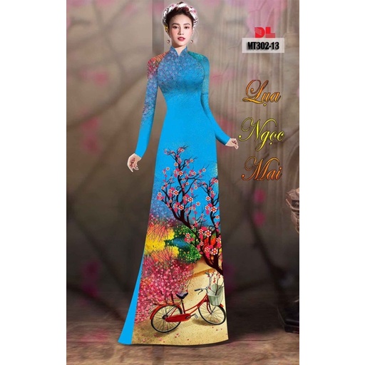 Vải may áo dài in 3D mẫu cực xinh.Có clip vải thật