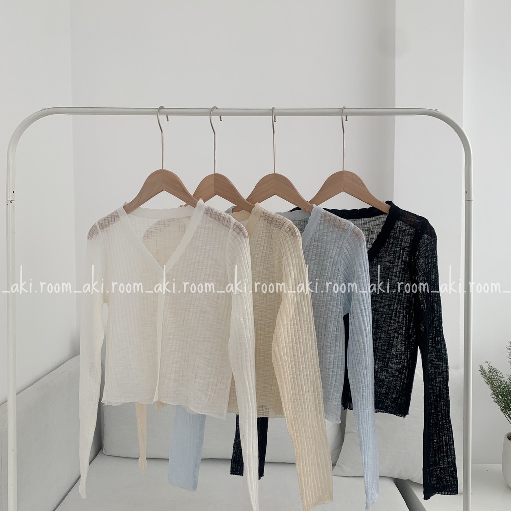 Áo cardigan mỏng một khuy cổ V | BigBuy360 - bigbuy360.vn