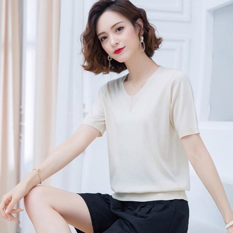 Áo cộc tay nữ mongtoghi, áo dệt kim mongtoghi (ANM002)