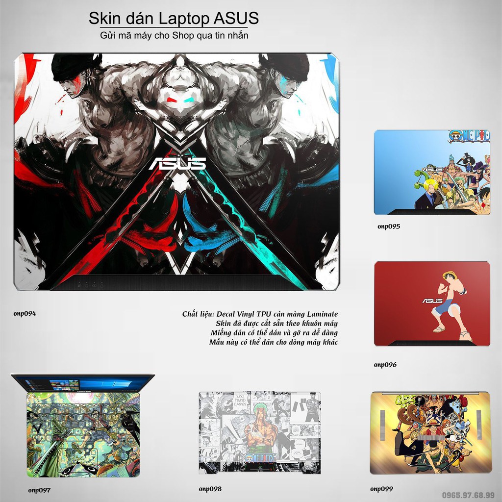 Skin dán Laptop Asus in hình One Piece _nhiều mẫu 9 (inbox mã máy cho Shop)